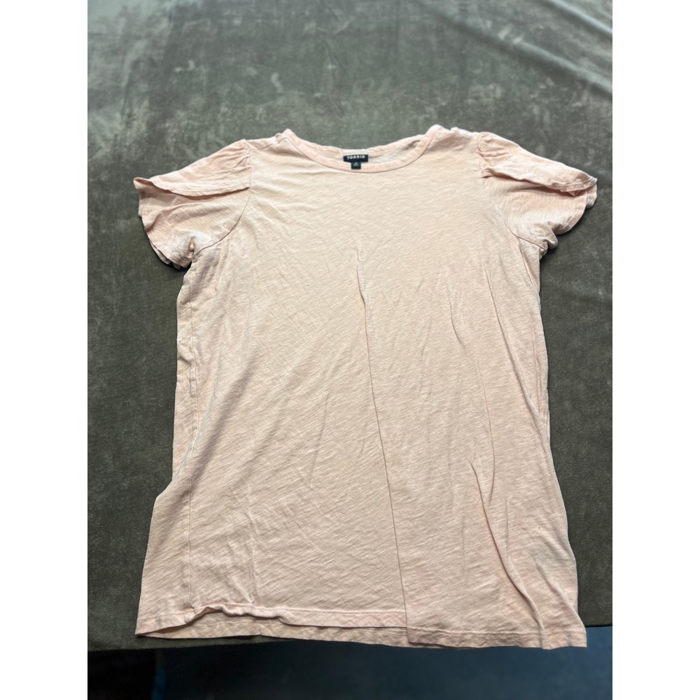 Torrid Women's Pink Short Sleeve‎ Flutter Sleeve T Shirt Top Plus Size 2
